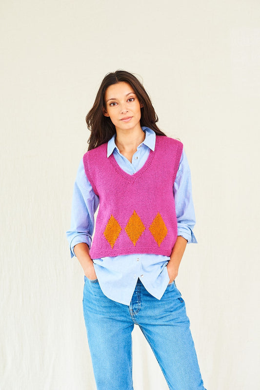 Knitting Pattern 10018 - Sweater & Tank Tops in Grace Aran