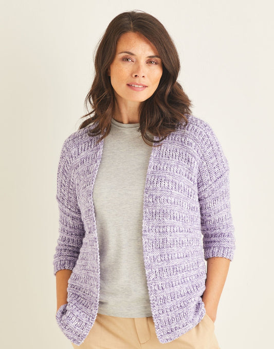 Knitting Pattern 10107 - TEXTURED SHRUG IN SIRDAR NO 1 STONEWASHED ARAN