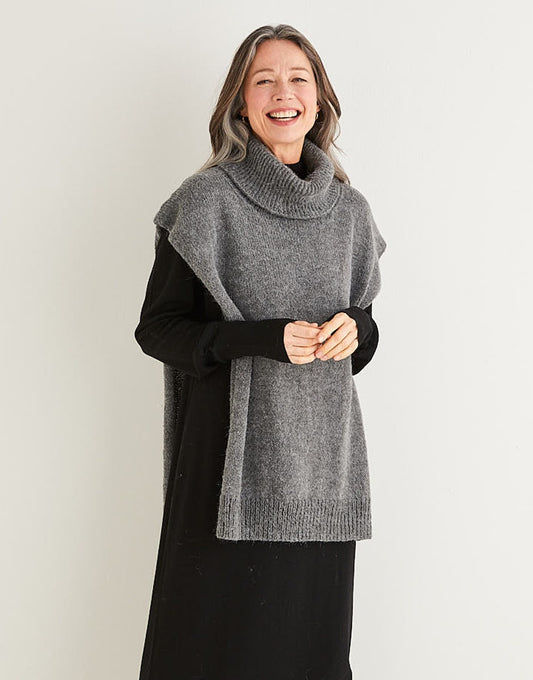 Knitting Pattern 10182 - WOMEN’S ROLL NECK TUNIC IN SIRDAR SALTAIRE
