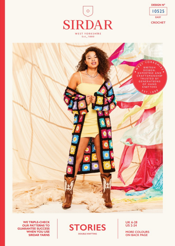PDF - Crochet Pattern 10525 - COAT'CHELLA JACKET IN SIRDAR STORIES DK