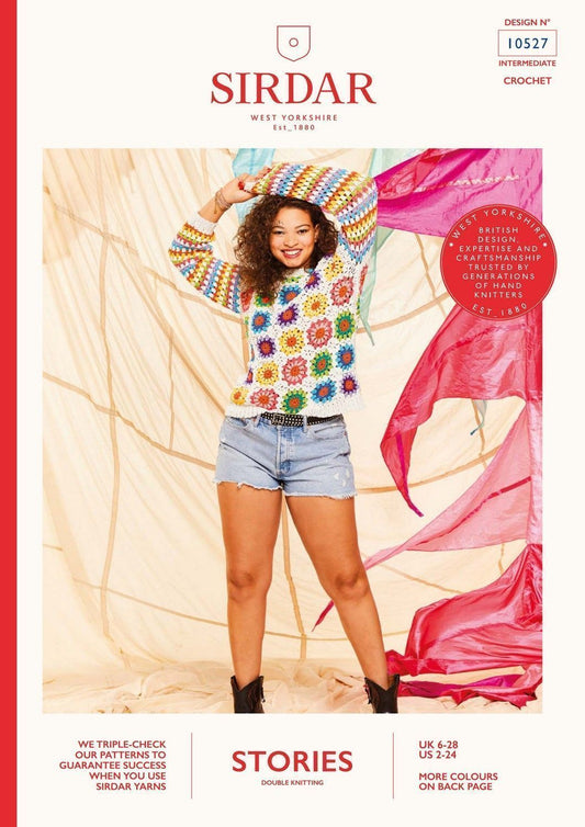 PDF - Crochet Pattern 10527 - CROWD SURF SWEATER IN SIRDAR STORIES DK