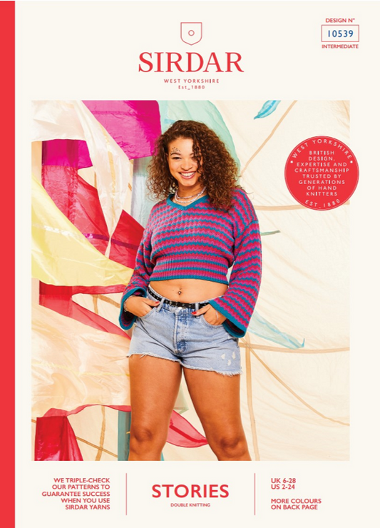 Knitting Pattern 10539 - COW BELL SLEEVE SWEATER IN SIRDAR STORIES DK