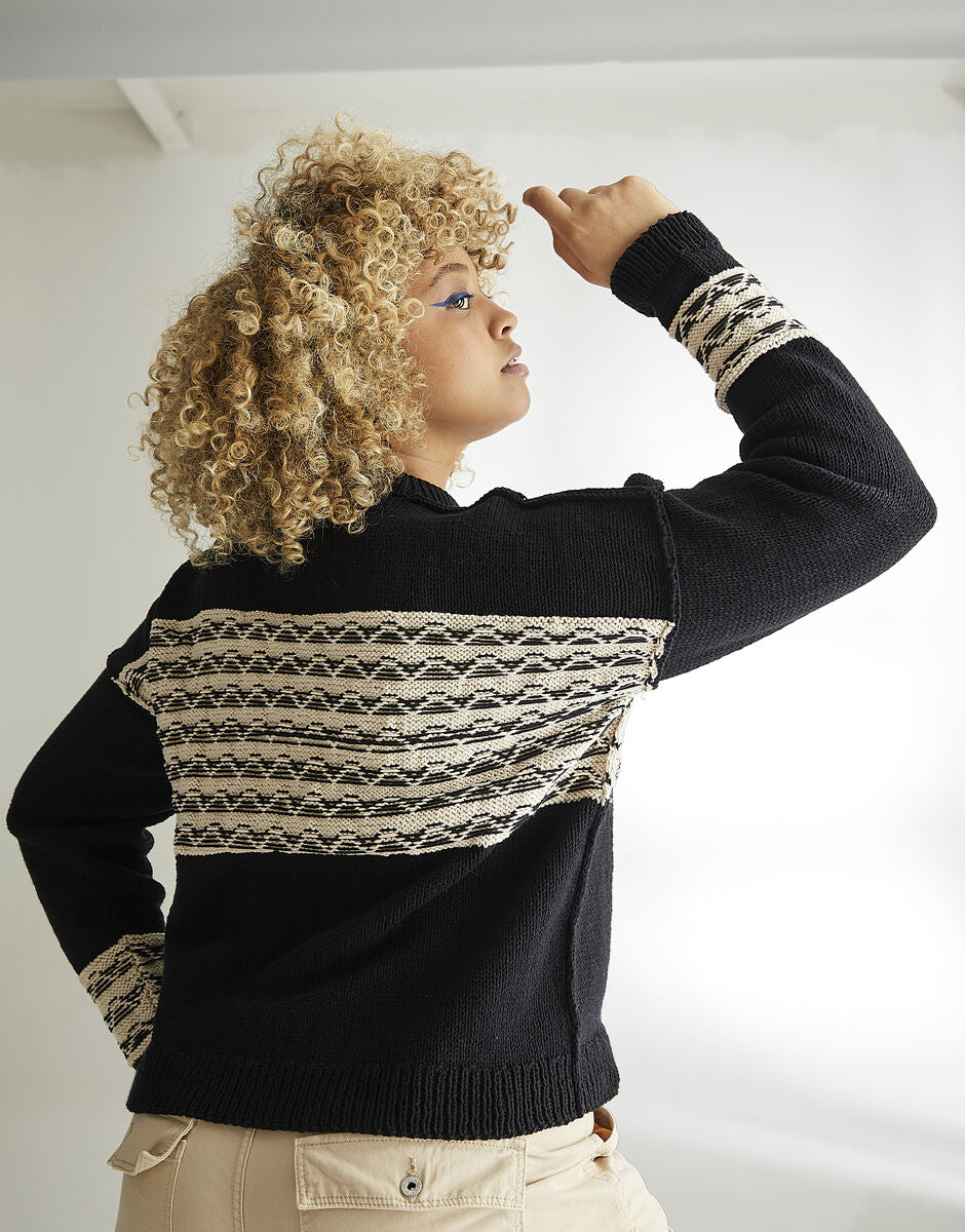 Knitting Pattern 10573 - MEAN STREETS SWEATER IN SIRDAR STORIES DK