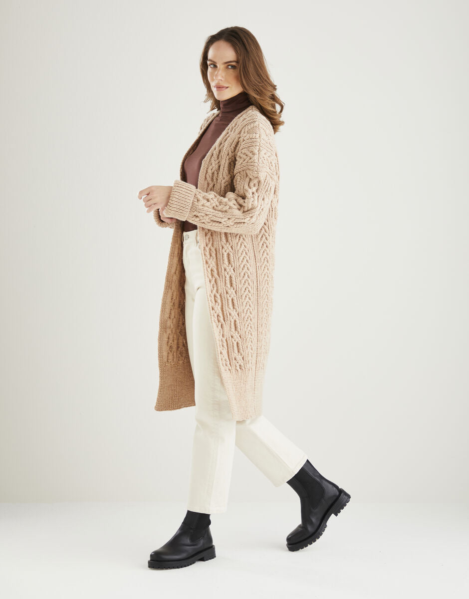 PDF - Knitting Pattern 10606 - LONGLINE EDGE TO EDGE CARDIGAN IN HAYFIELD BONUS ARAN