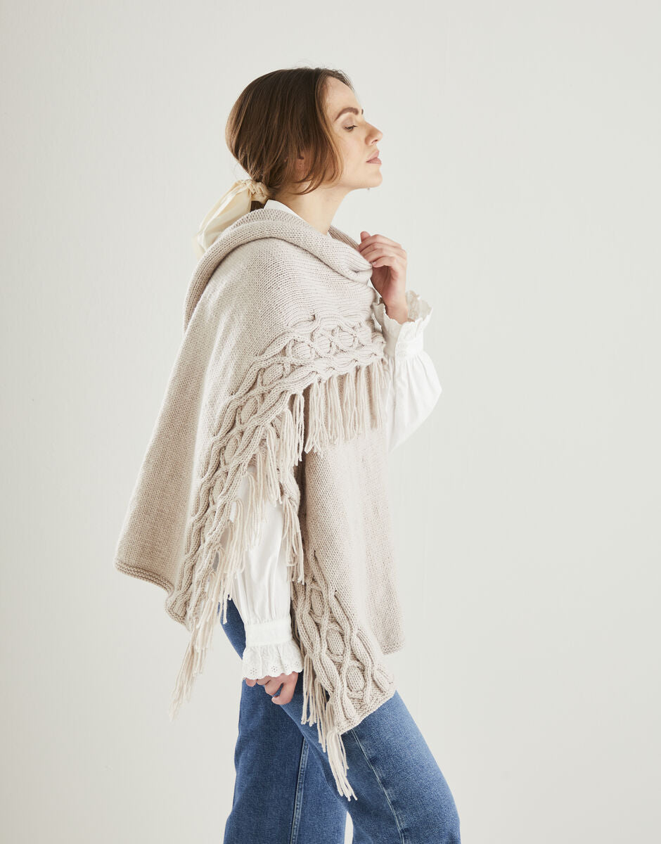 PDF - Knitting Pattern 10613 - TASSELLED SHAWL IN HAYFIELD BONUS ARAN