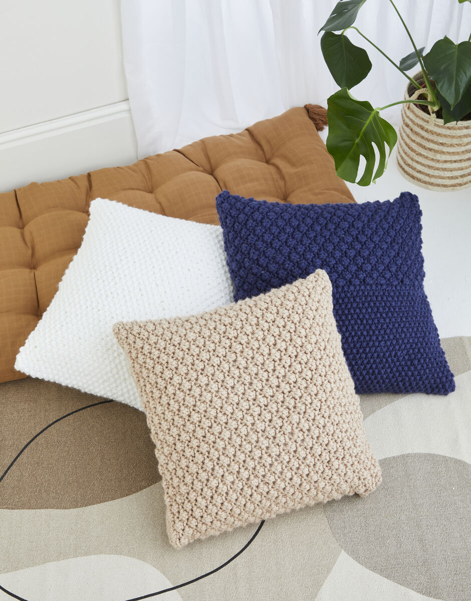 Knitting Pattern 10616 - TWO STITCH CUSHIONS IN BONUS SUPER CHUNKY