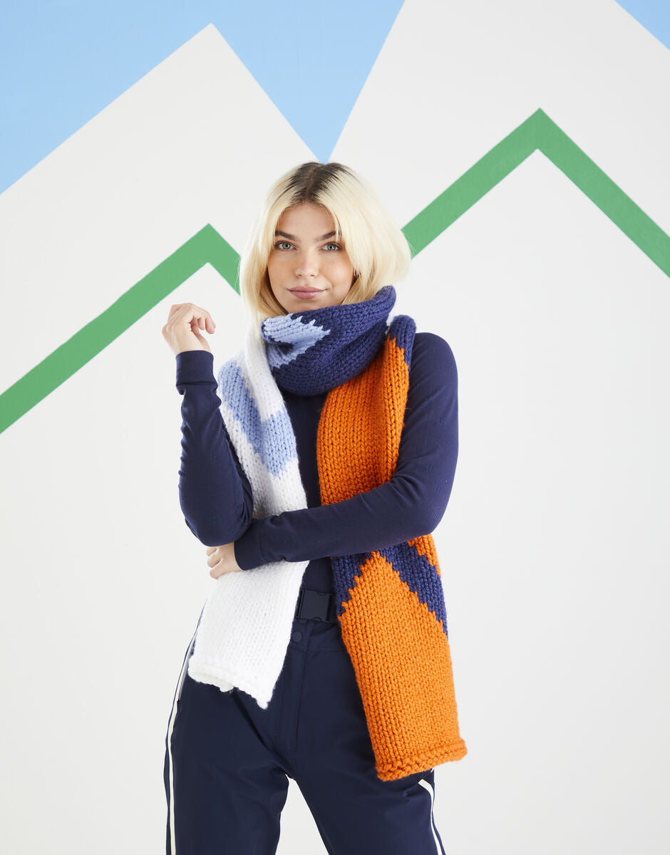 PDF - Knitting Pattern 10620 - SNOWY PEAKS SCARVES IN BONUS SUPER CHUNKY