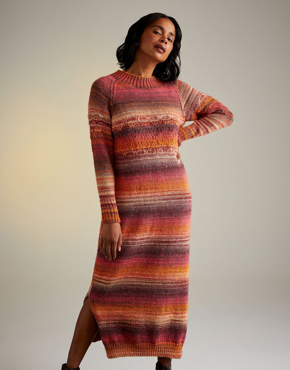 Knitting Pattern 10712 - TALL POPPIES DRESS IN SIRDAR JEWELSPUN ARAN