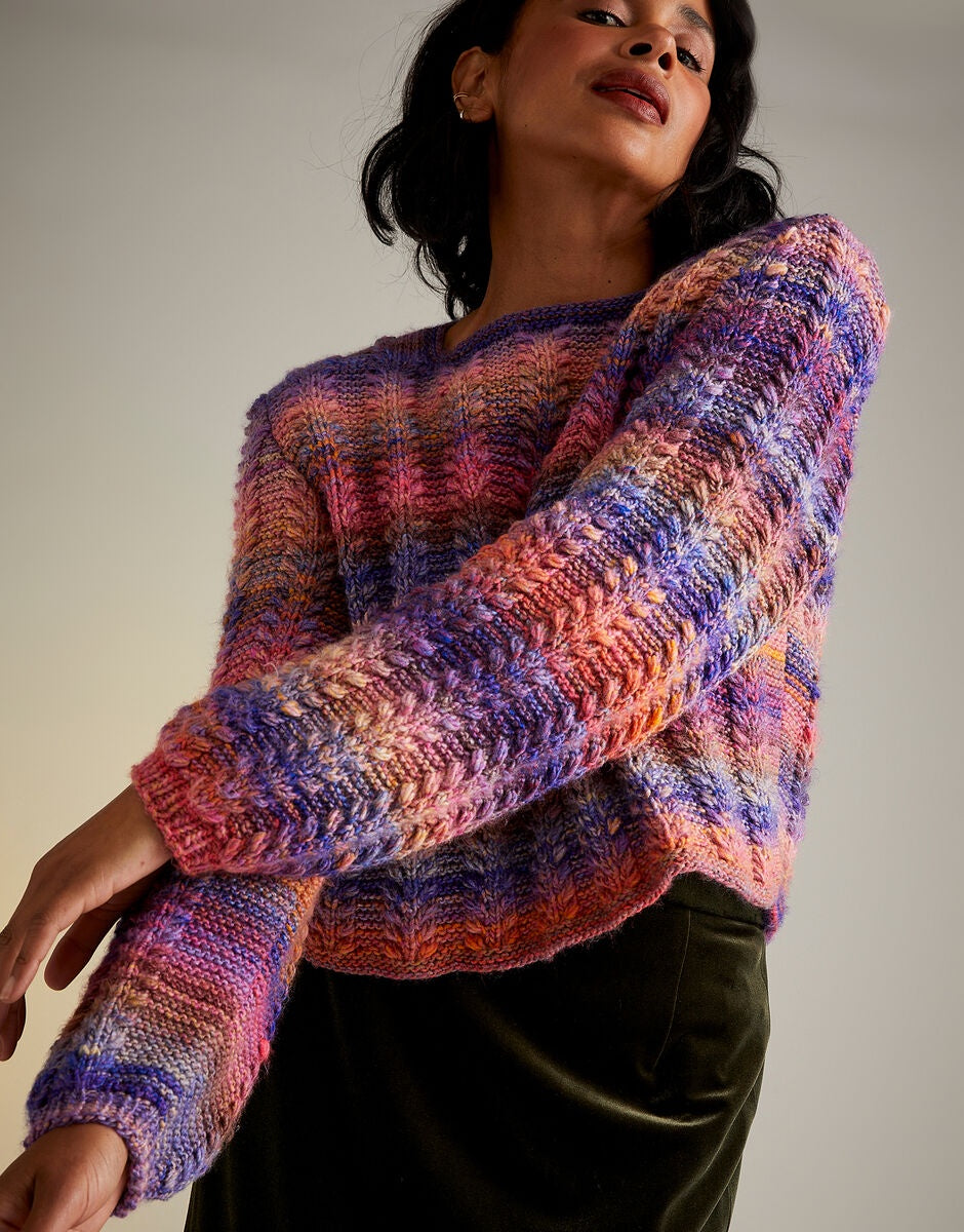 Knitting Pattern 10719 - SUNSET ORCHARD SWEATER IN SIRDAR JEWELSPUN ARAN