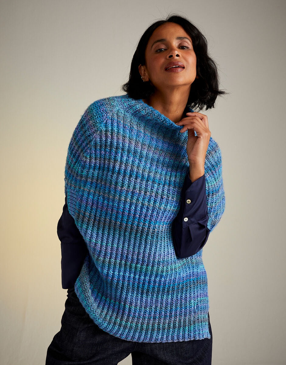 Knitting Pattern 10721 - BELLFLOWER PONCHO IN SIRDAR JEWELSPUN ARAN