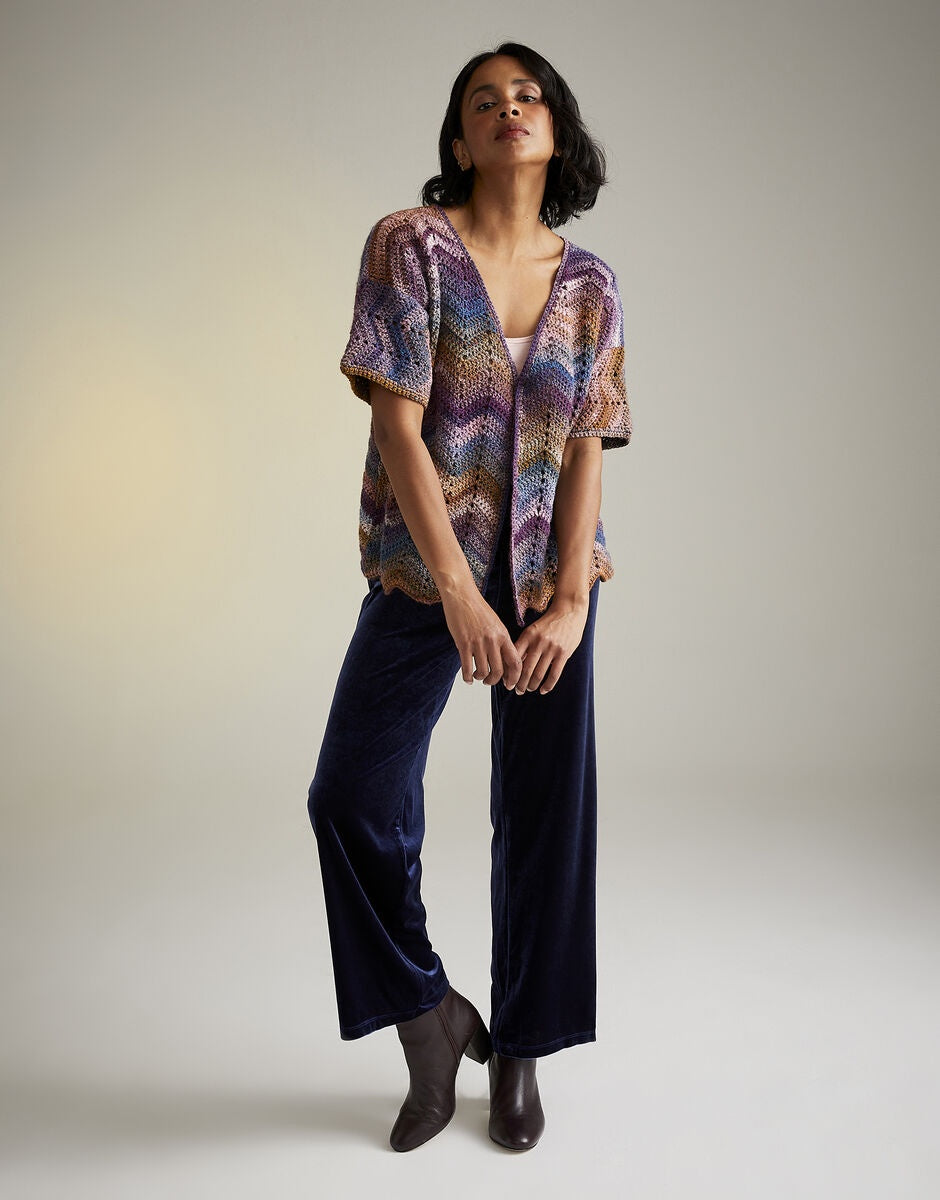 Knitting Pattern 10725 - MOONLIT BLOOM CARDIGAN IN SIRDAR JEWELSPUN ARAN