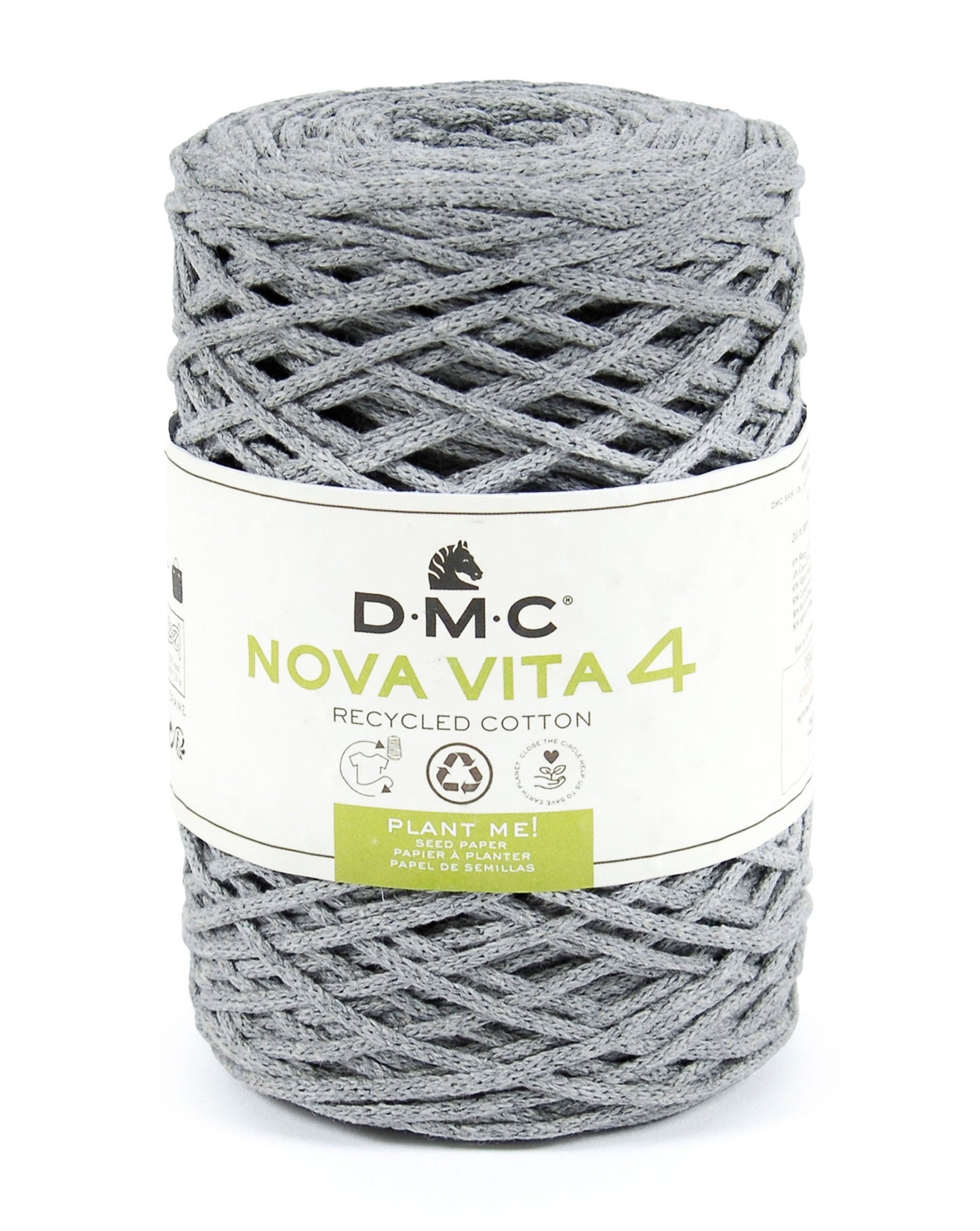 NOVA VITA 4 - Recycled Cotton for Macrame, Knitting & Crochet - PLAIN COLOURS