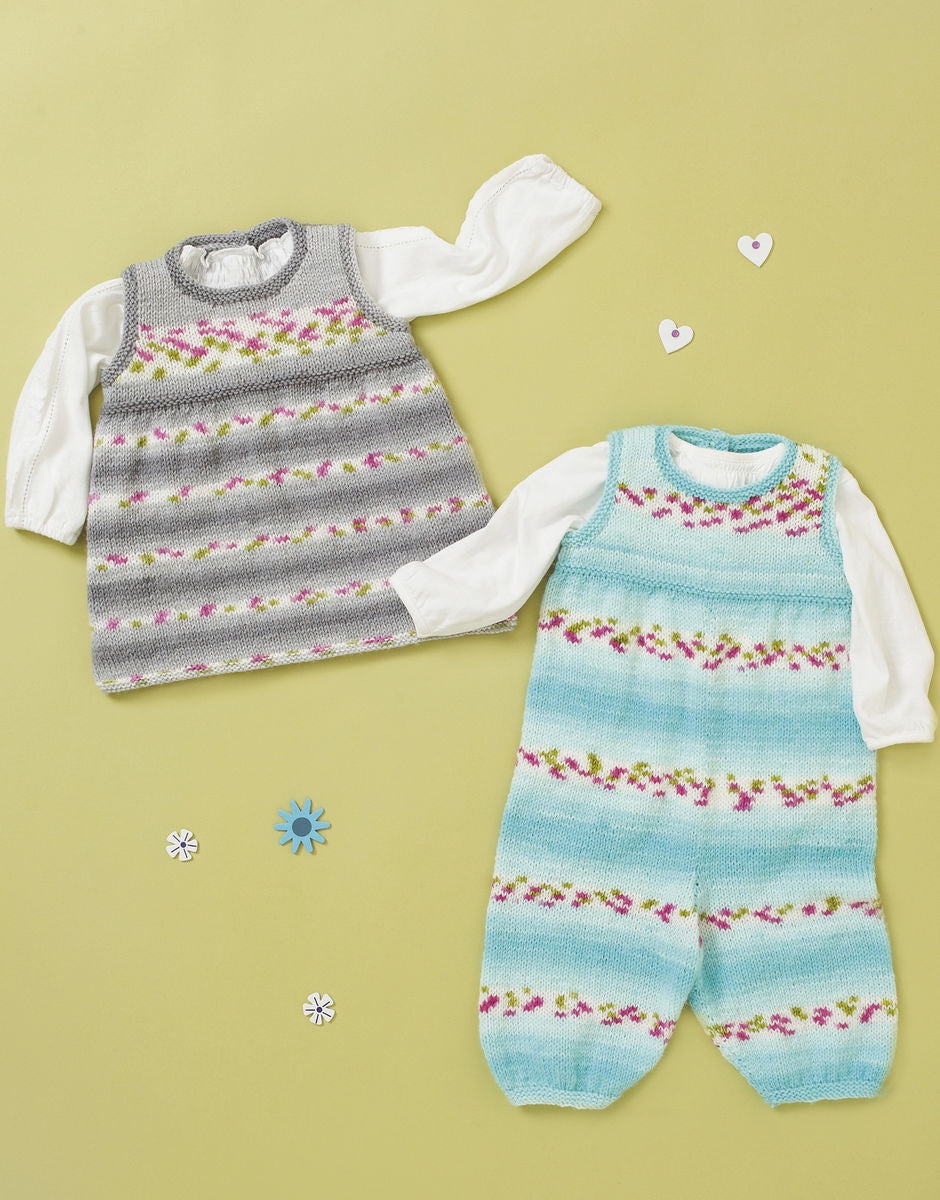 Knitting Pattern 4844 - DUNGAREES & PINAFORE - BLOSSOM DK