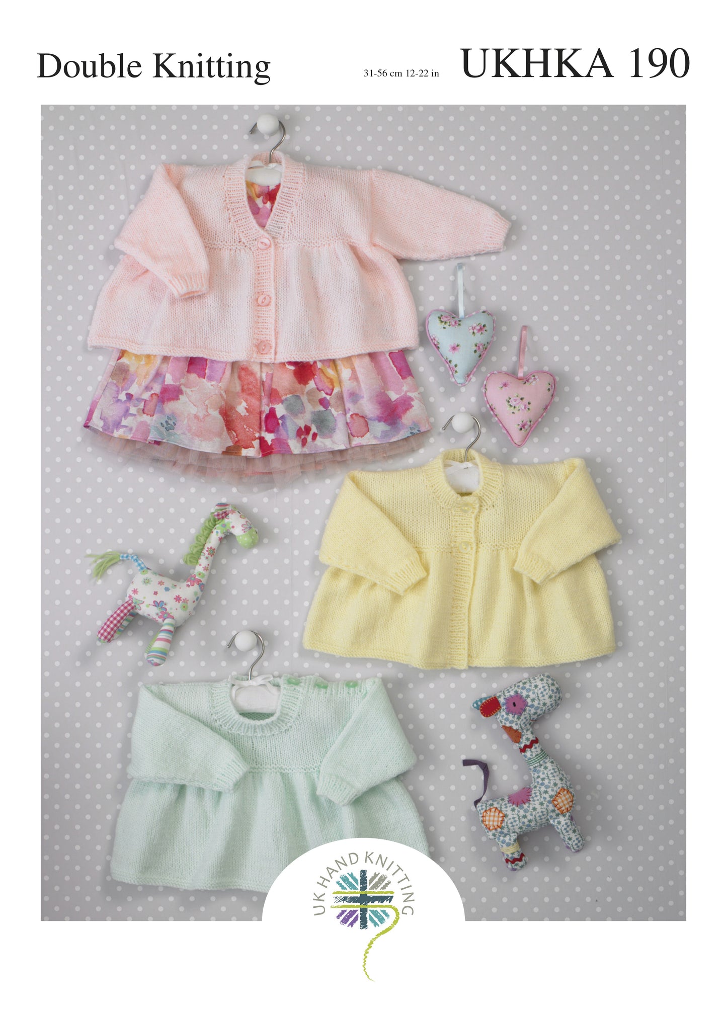 KNITTING PATTERN - UKHKA/190 - Cardigans, Hearts and Toy