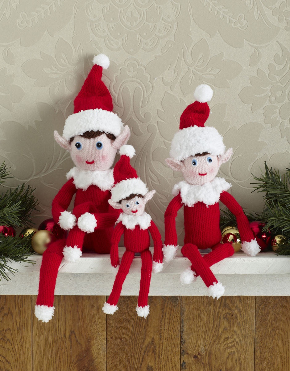 Knitting Pattern 2475 - THE ELF ON THE SHELF COLLECTION IN HAYFIELD BONUS DK