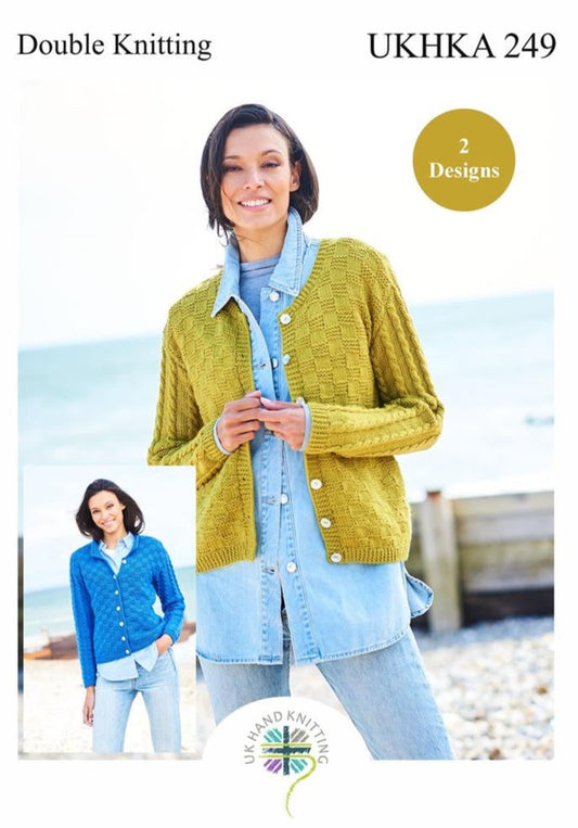 Knitting Pattern - UKHKA/249 - Cardigans in DK