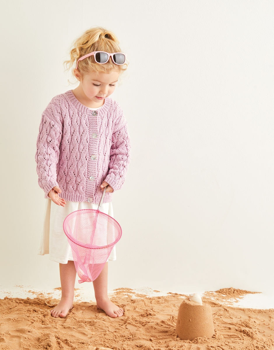Knitting Pattern 2576 - WAVE LACE CARDIGANS IN SNUGGLY 100% COTTON DK 3-7 YEARS