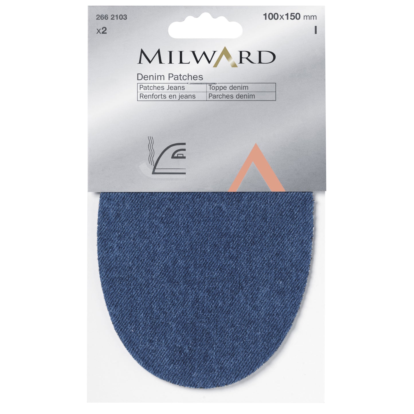 Denim Patches - Iron On - 1 Pair - Mid Blue
