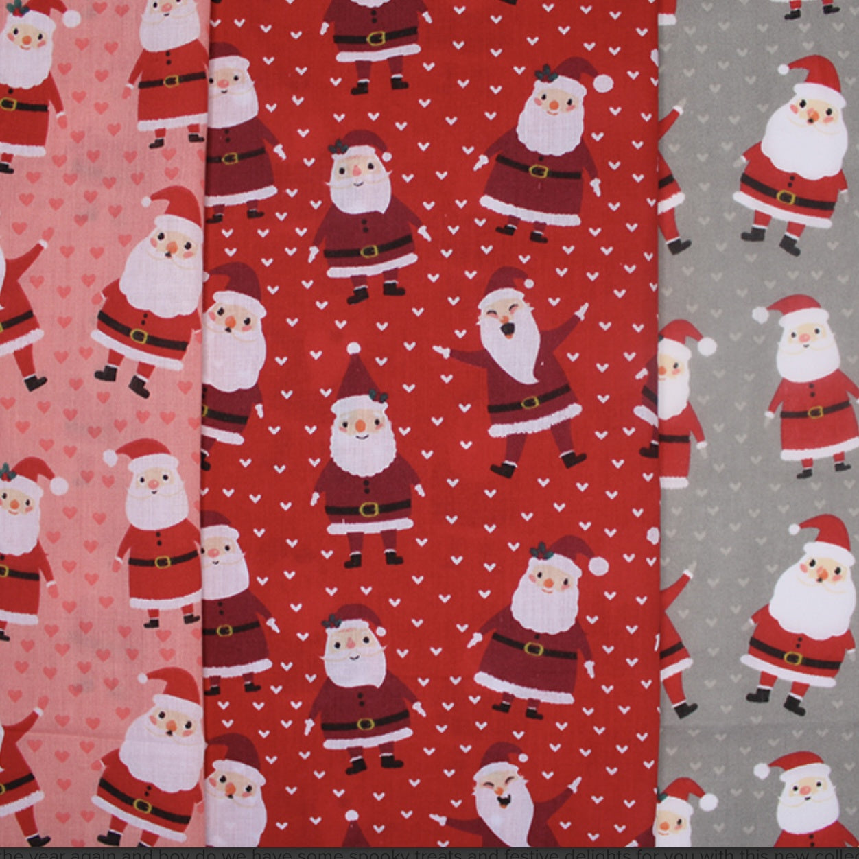 SMILEY SANTAS POLYCOTTON - Choice of 3 colours