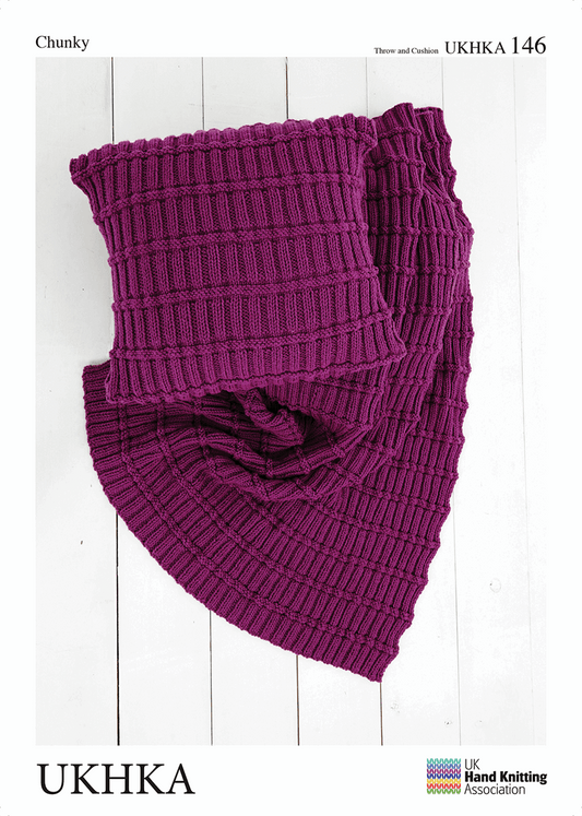 KNITTING PATTERN - UKHKA/146  CHUNKY - THROW & CUSHION