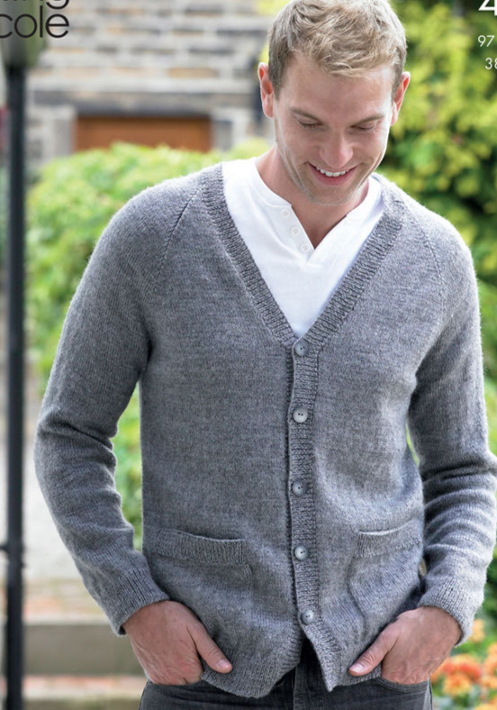 Knitting Pattern 3420 - Sweater & Cardigan in King Cole 4 Ply