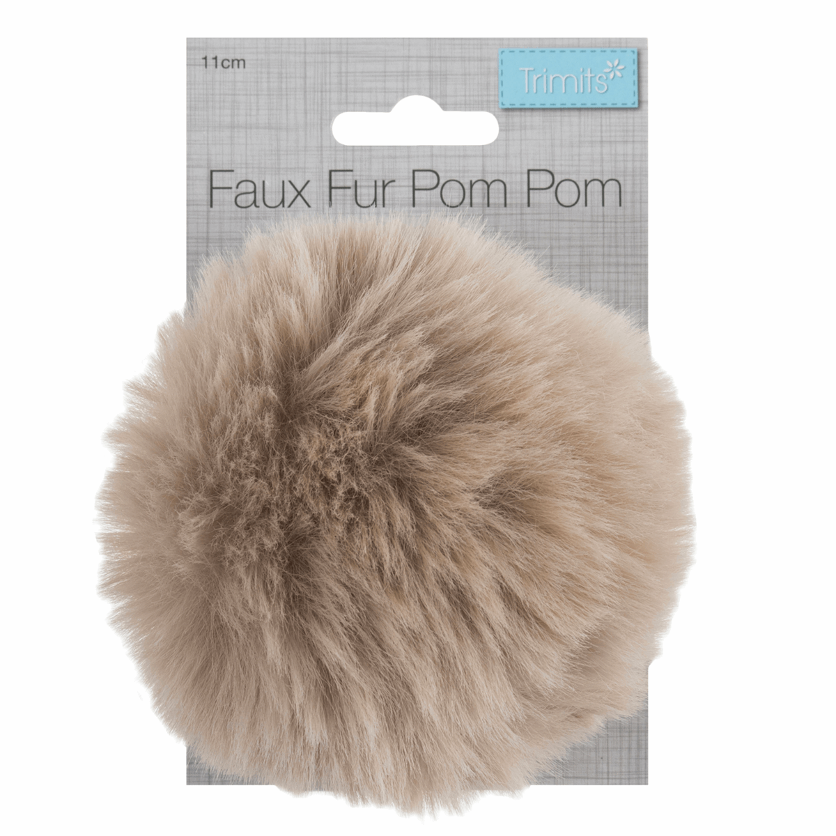 FAUX FUR POM POM - 1 PIECE - 11cm - NATURAL
