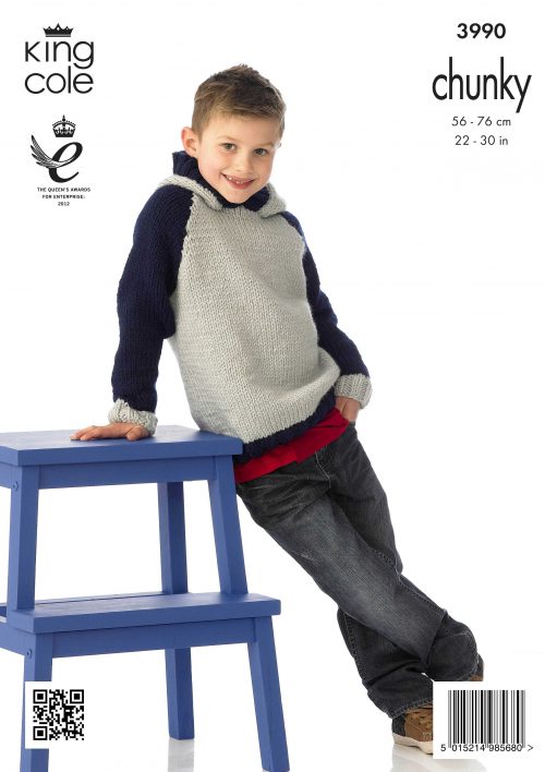 Knitting Pattern 3990 - Children’s Sweaters Knitted with Comfort Chunky