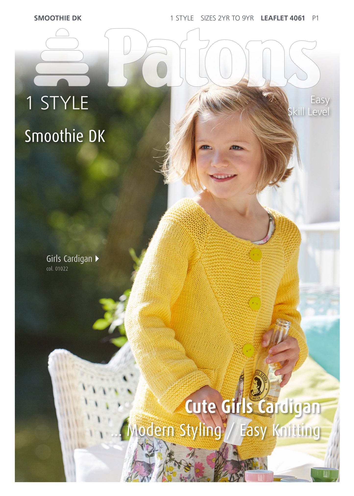 Knitting Pattern 4061 - Girls Cardigan in Smoothie DK