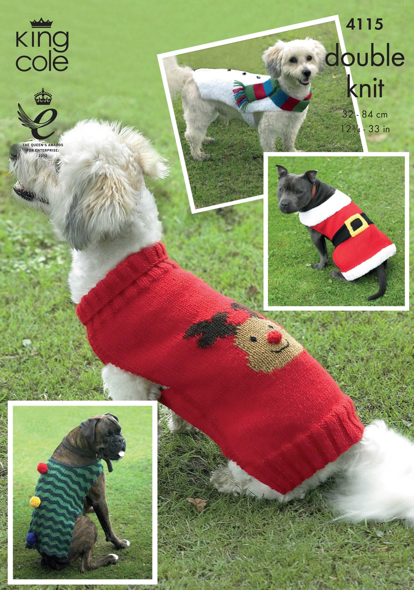 Knitting Pattern 4115 - Christmas Dog Coats Knitted with Merino DK & Cuddles DK