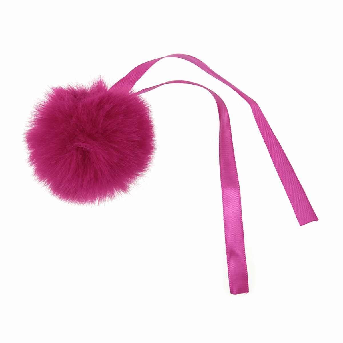 FAUX FUR POM POM - 1 PIECE - 6cm CERISE