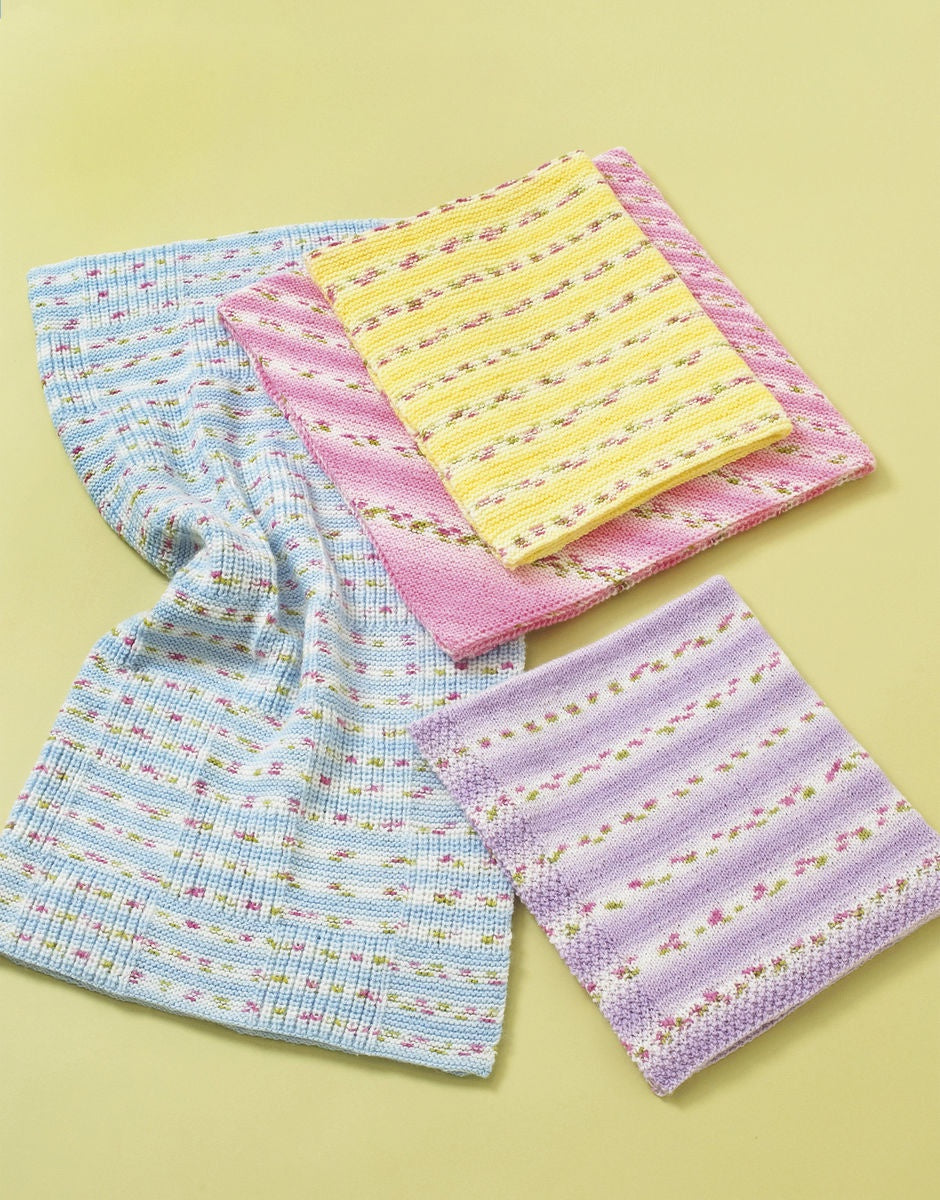 Knitting Pattern 4840 - BLANKETS IN HAYFIELD BABY BLOSSOM DK