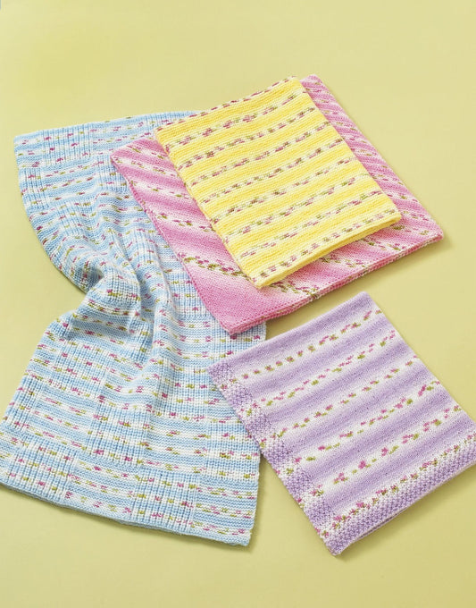 BEST SELLER - Knitting Pattern 4840 - BLANKETS IN HAYFIELD BABY BLOSSOM DK
