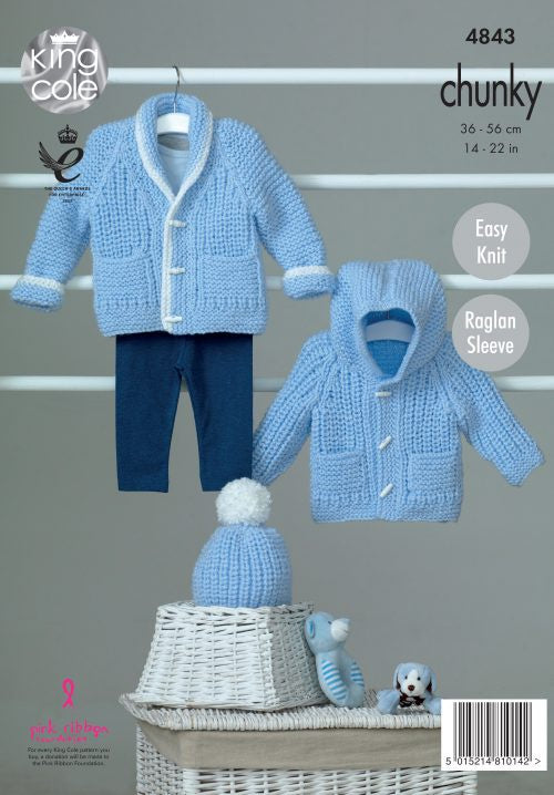 Knitting Pattern 4843 - Jackets & Hat - EASY KNIT