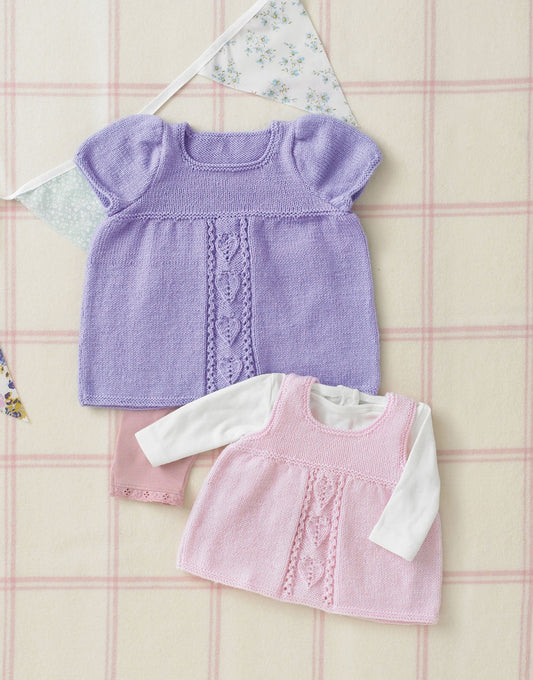 Knitting Pattern 4885 - BABY DRESS IN SNUGGLY 4 PLY