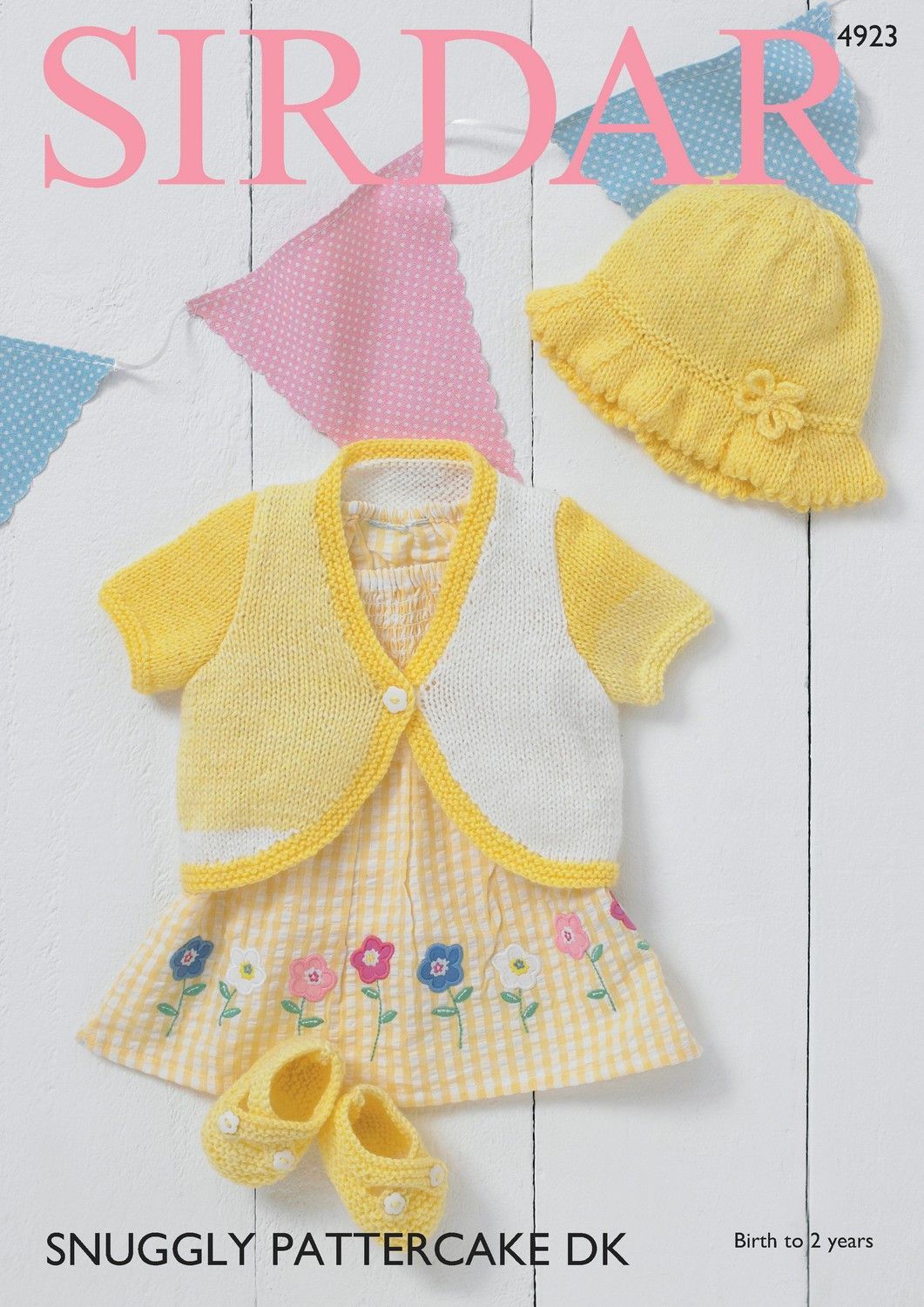 Knitting Pattern 4923 - Bolero, Sunhat & Shoes in Snuggly Pattercake DK