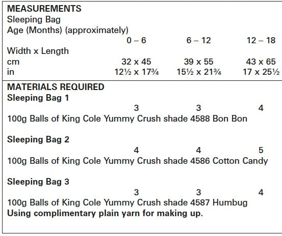 Knitting Pattern 5603 - Baby Sleeping Bag in Yummy Chunky