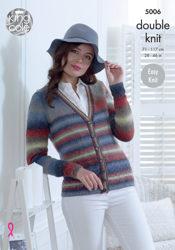 Knitting Pattern 5006 - Cardigans Knitted in Riot DK