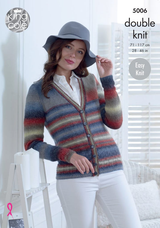 Knitting Pattern 5006 - Cardigans Knitted in Riot DK