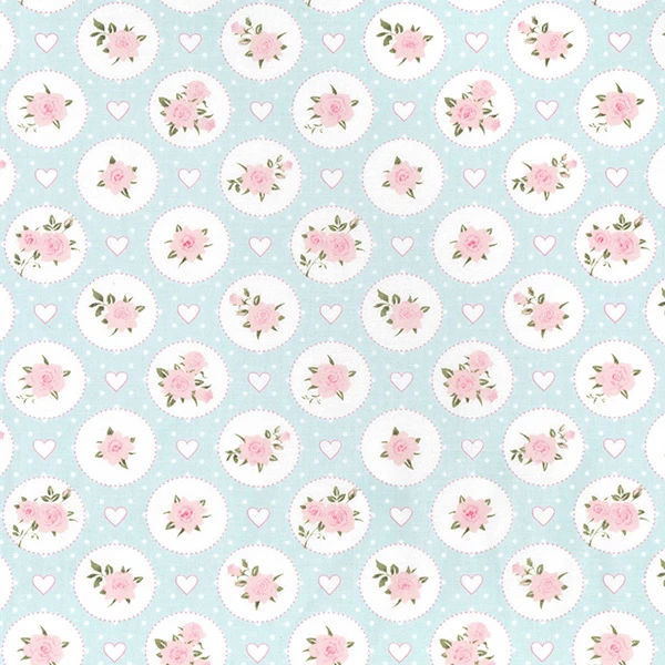 VINTAGE FLOWERS AND HEARTS COTTON