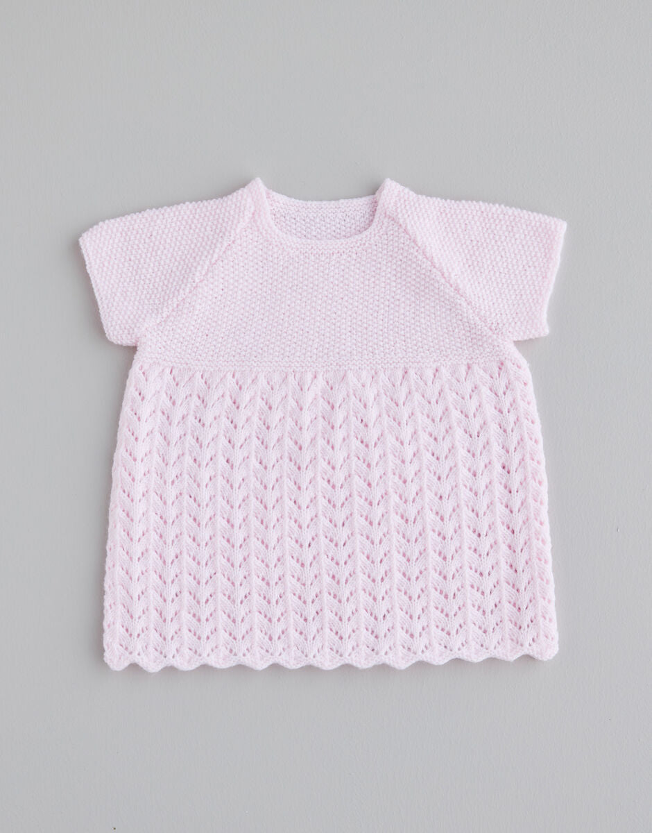 Knitting Pattern 5466 - DRESS & MATINEE COAT IN SNUGGLY 4PLY