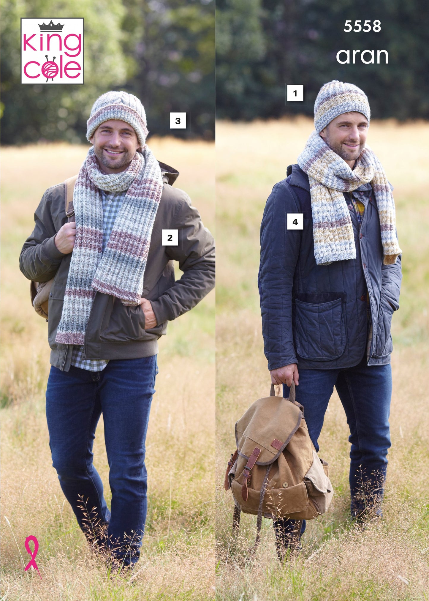 Knitting Pattern 5558 - Hats & Scarves Knitted in Drifter DK