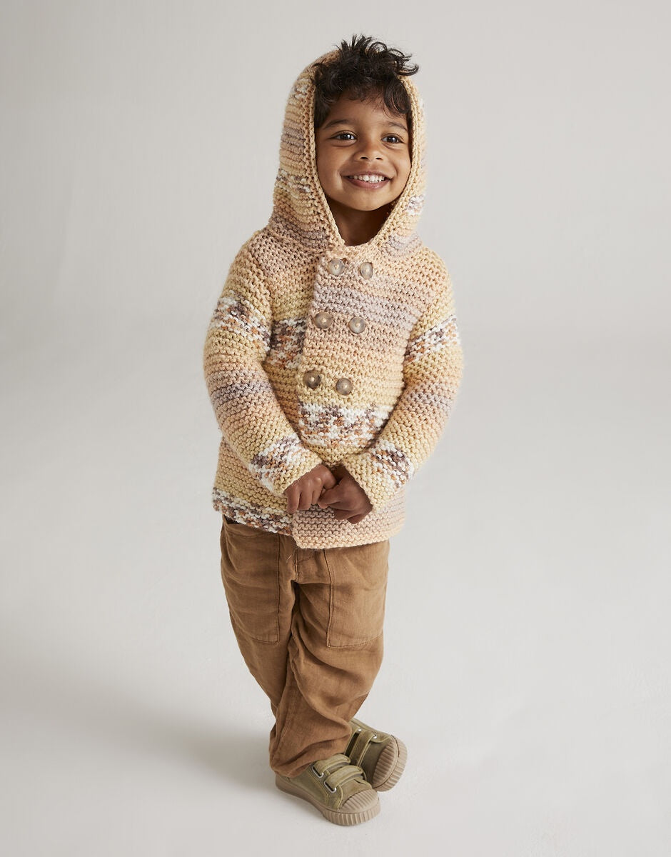Knitting Pattern 5566 - GROW YOUR OWN DUFFLE COAT IN HAYFIELD BABY BLOSSOM CHUNKY