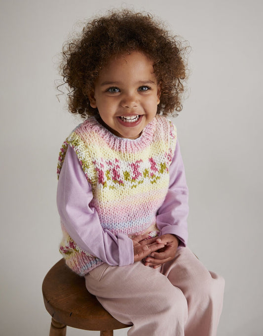 Knitting Pattern 5571 - PETAL SWEATER DRESS IN HAYFIELD BABY BLOSSOM CHUNKY