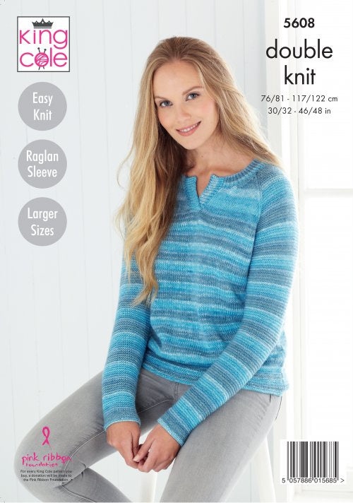 Knitting Pattern 5608 - Cardigan & Jumper in DK