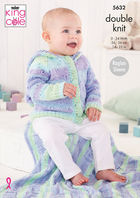 Knitting Pattern 5632 - Baby Set Knitted in Cottonsoft Baby Crush DK