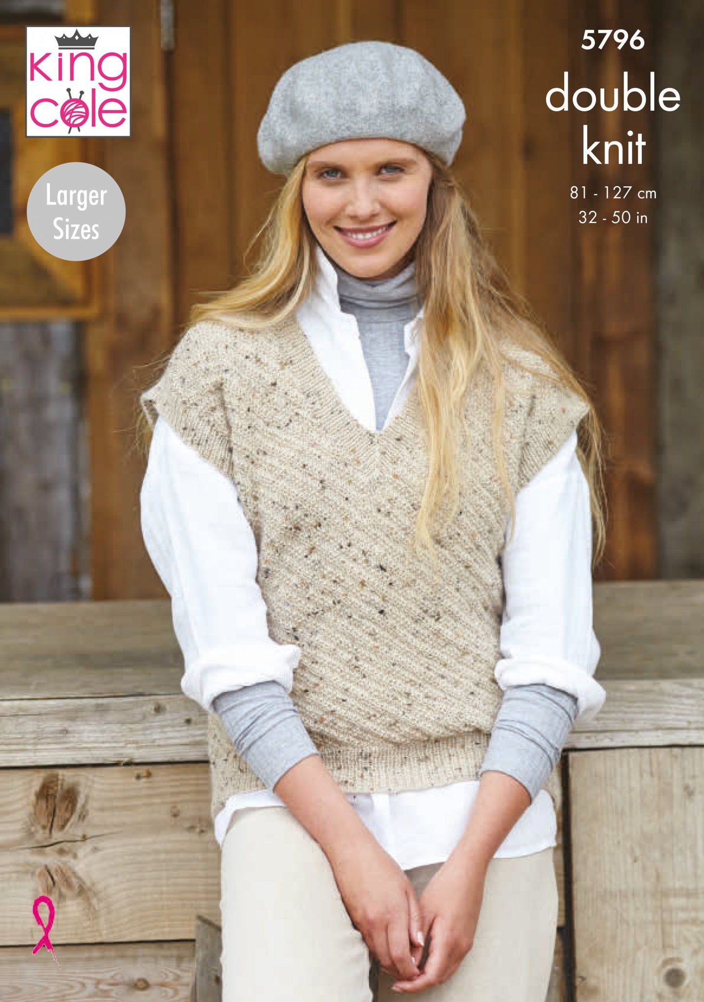 Knitting Pattern 5796 - Round & V-Neck Tanks Knitted in Homespun DK
