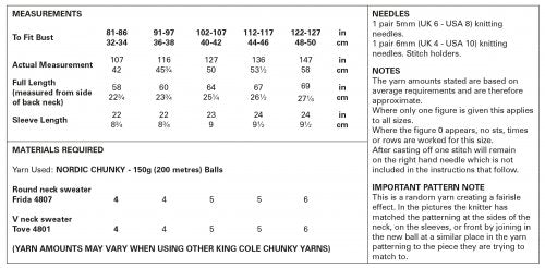 Knitting Pattern 5904 - Ladies Round and V Neck Sweaters: Knitted in King Cole Nordic Chunky