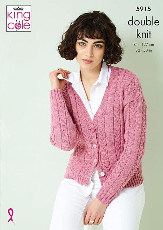 Knitting Pattern 5915 - Sweater & Cardigan Knitted in Luxury Merino DK