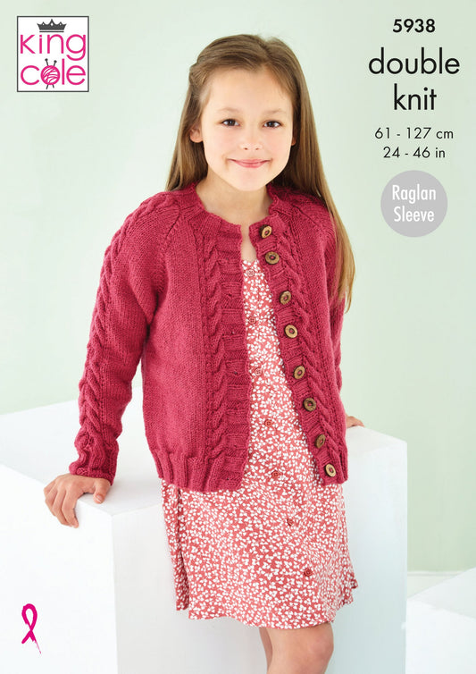 Knitting Pattern 5938 - Sweater And Cardigan Knitted in Pricewise DK