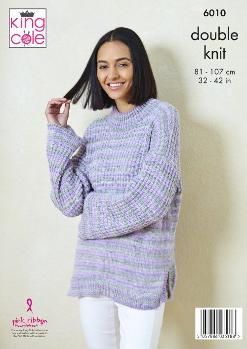 Knitting Pattern 6010 - Cardigan & Sweater Knitted in Beaches DK